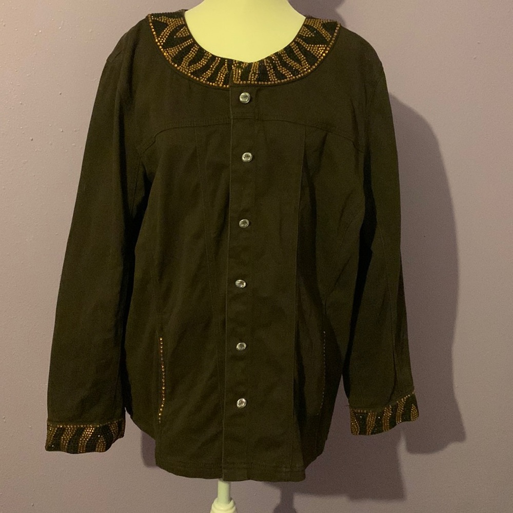 Quaker Factory Sequin Brown denim Jacket